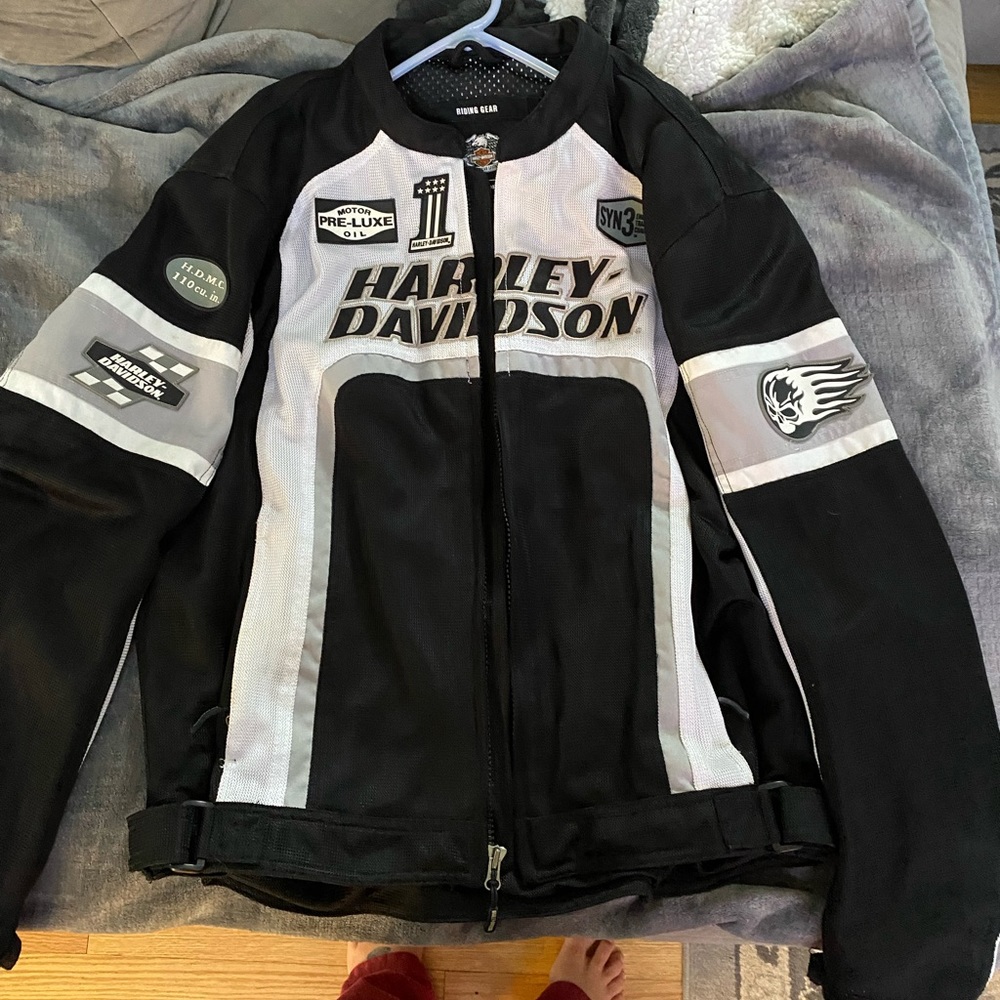 Harley Davidson riding jacket.